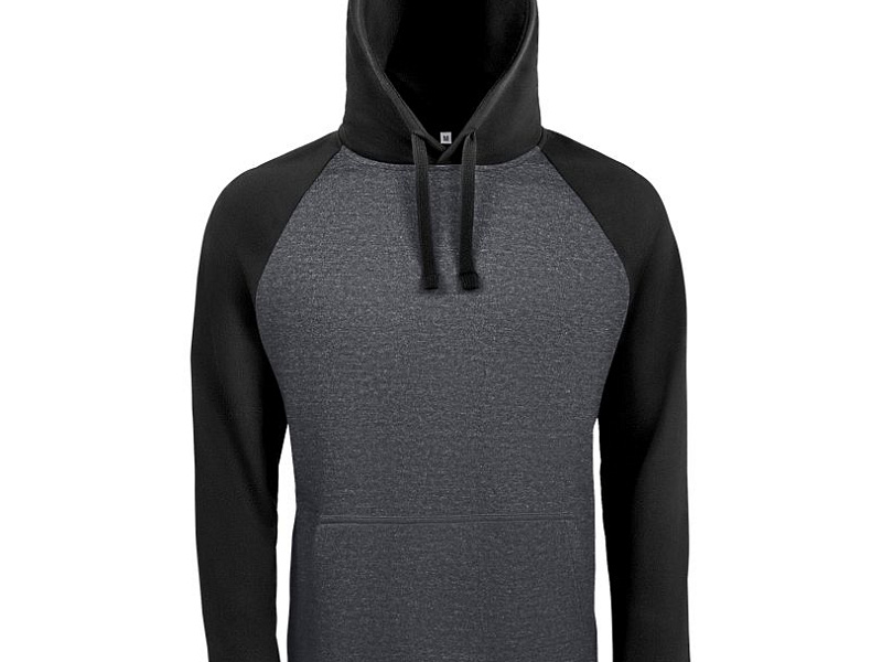 Толстовка унисекс Seattle, темный меланж с черным