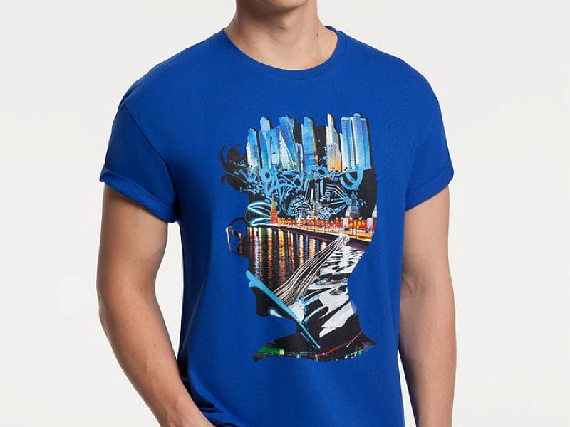 Футболка Moscow Boy, ярко-синяя
