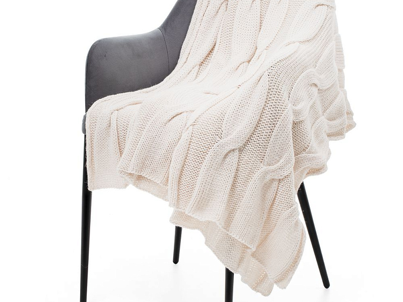 Плед Snefald, жемчужно-белый