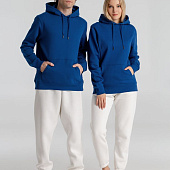 Толстовка с капюшоном унисекс King, ярко-синяя