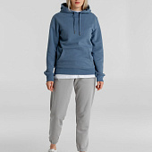 Толстовка с капюшоном унисекс King, серо-синяя