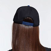 Бейсболка Foreside с прямым козырьком, черная с синим