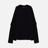 Футболка оверсайз с двойным рукавом Kosmos, черная