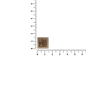 Квадратный шильдик на резинку Direct, матовый серебристый