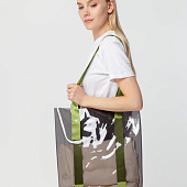 Шопер Clear Fest, прозрачный серый с зелеными ручками