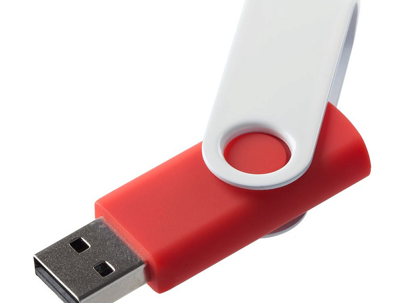 Флешка Twist Color, красная с белым, 8 Гб