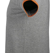 Рубашка поло мужская Pasadena Men 200 с контрастной отделкой, серый меланж с оранжевым