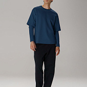 Футболка оверсайз с двойным рукавом Kosmos, темно-синяя