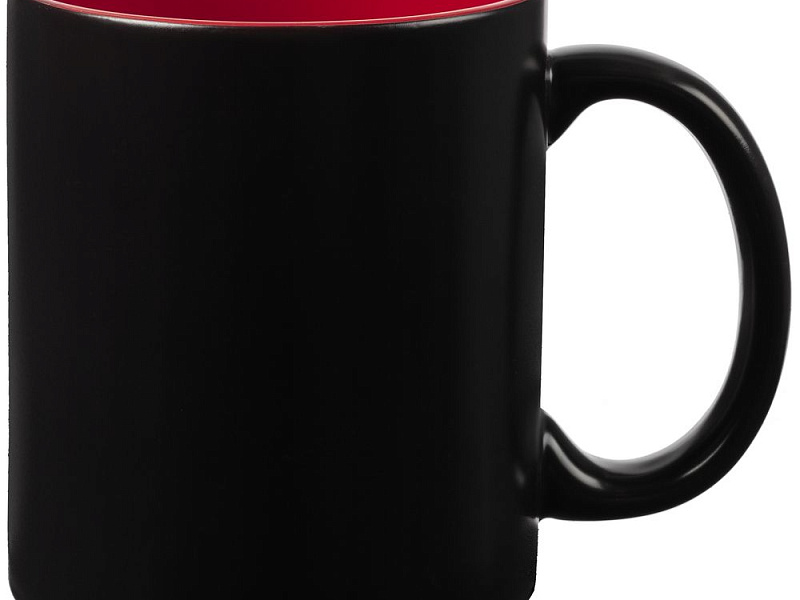 Кружка-хамелеон On Display, матовая, черная с красным