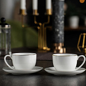 Набор на 2 персоны Select, белый с серебристой отводкой