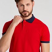 Рубашка поло Prince 190, красная с темно-синим