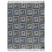 Плед Baltimora, синий с серым