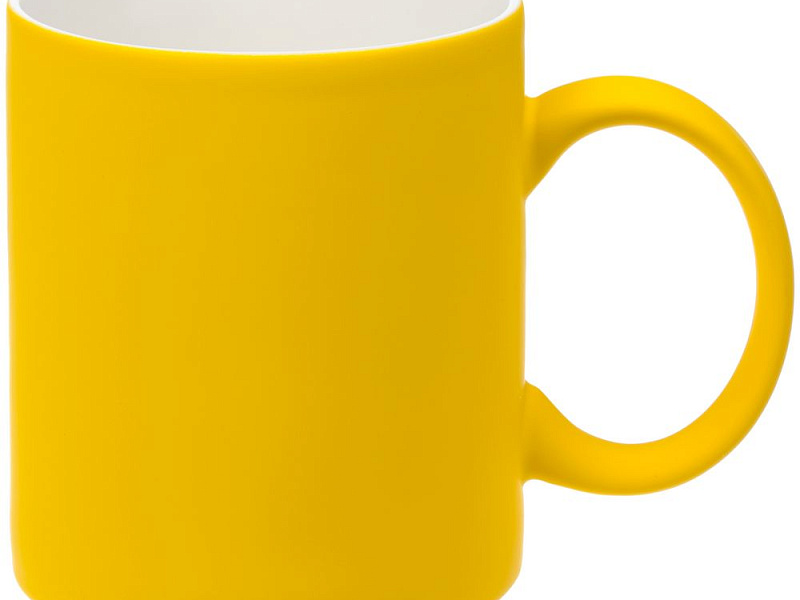 Кружка Promo Soft с покрытием софт-тач, желтая