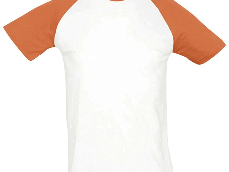 Футболка мужская двухцветная Funky 150, белая с оранжевым