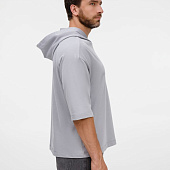 Футболка оверсайз унисекс с капюшоном Neofit, светло-серая