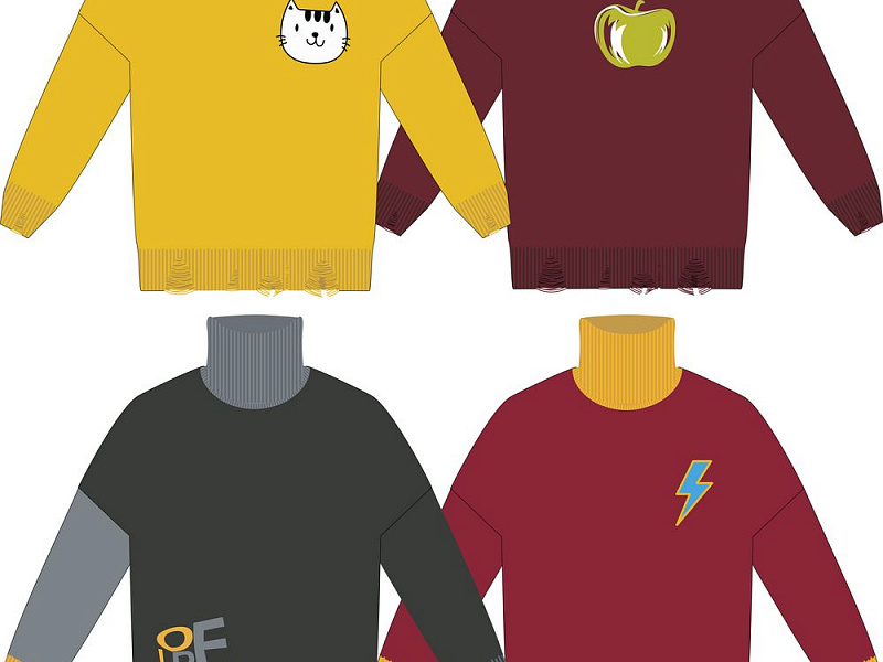 Свитер оверсайз Tricksy Net Grunge на заказ, полушерсть