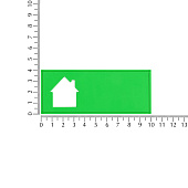 Лейбл из ПВХ с вырубкой «Дом», зеленый неон