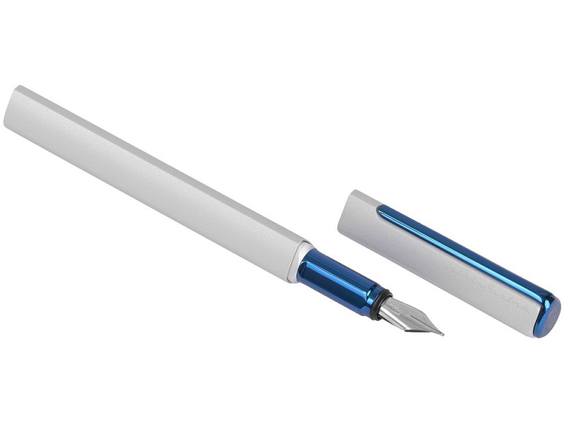 Ручка перьевая PF One, серебристая с синим