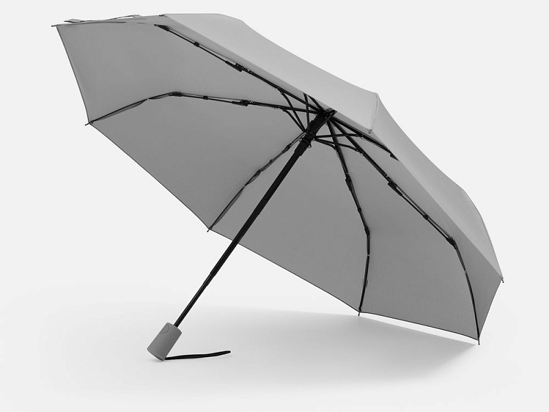 Зонт складной Hard Work с проявляющимся рисунком, серый