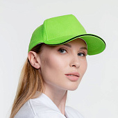 Бейсболка Classic, зеленое яблоко с черным кантом