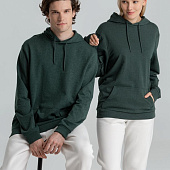 Толстовка с капюшоном унисекс Hoodie, темно-зеленый меланж