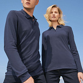 Рубашка поло мужская с длинным рукавом Perfect LSL Men, темно-синяя