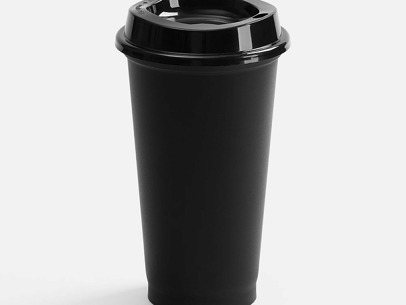 Стакан с крышкой Color Cap, ver.2, черный