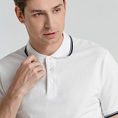 Рубашка поло мужская с контрастной отделкой Practice 270, белый/темно-синий