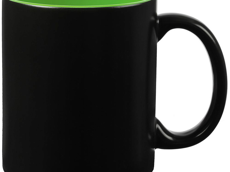 Кружка-хамелеон On Display, матовая, черная с зеленым