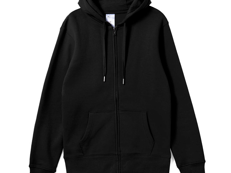 Толстовка на молнии с капюшоном унисекс King, черная