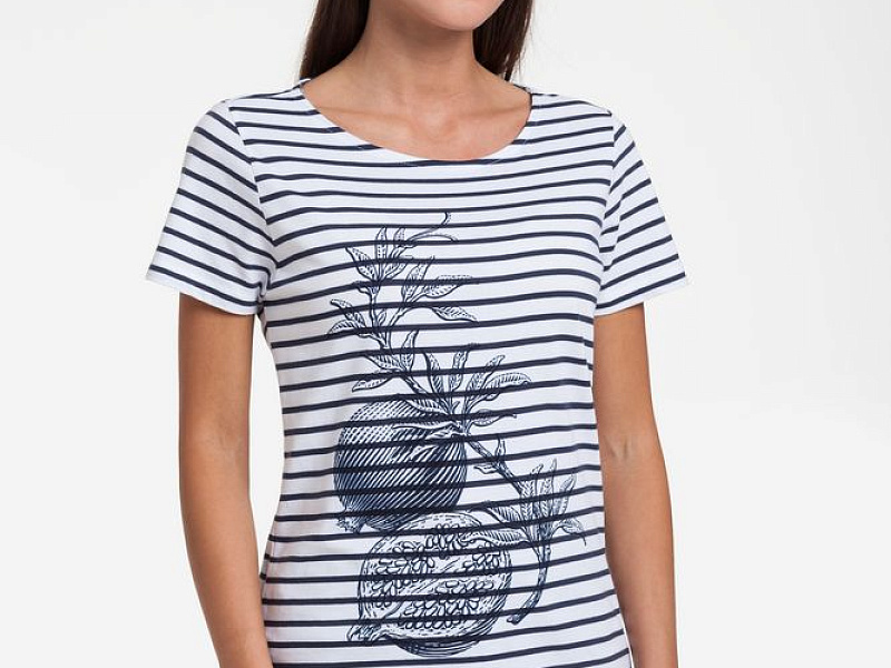 Футболка женская Grand Granat New, белая с синим