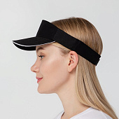 Козырек Active, черный с белым кантом