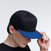 Бейсболка Foreside с прямым козырьком, черная с синим