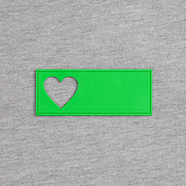 Лейбл из ПВХ с вырубкой «Сердце», зеленый неон