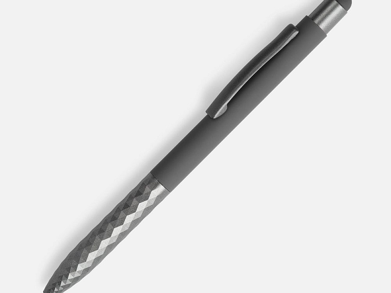 Ручка шариковая Digit Soft Touch со стилусом, серая