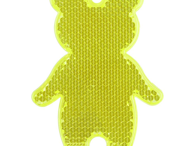 Пешеходный светоотражатель «Мишка», неон-желтый