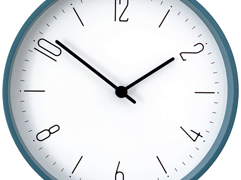 Часы настенные Floyd, голубые с белым