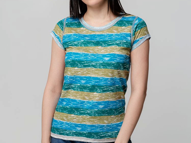 Футболка женская Rayet Lady двусторонняя, голубая с зеленым