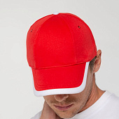 Бейсболка Honor, красная с белым кантом