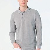 Рубашка поло мужская с длинным рукавом Star 170, темно-синяя