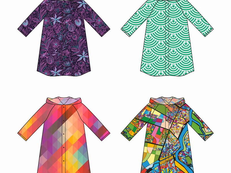 Дождевик классический RainCoat на заказ, разноцветный, единый размер