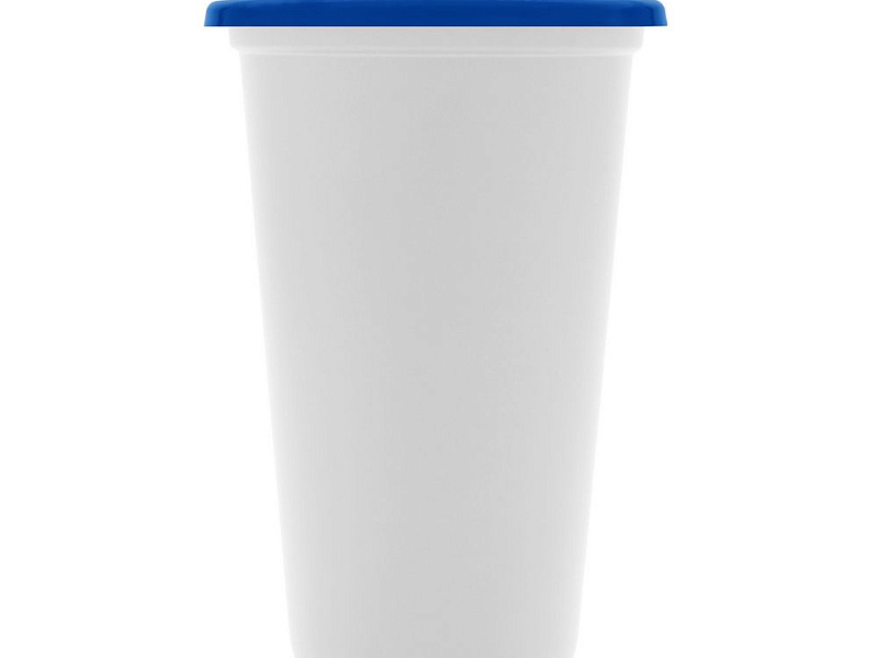 Стакан с крышкой Color Cap White, белый с синим
