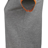 Рубашка поло женская Pasadena Women 200 с контрастной отделкой, серый меланж с оранжевым