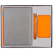 Коробка Overlap под ежедневник, аккумулятор и ручку, ver.2, серая