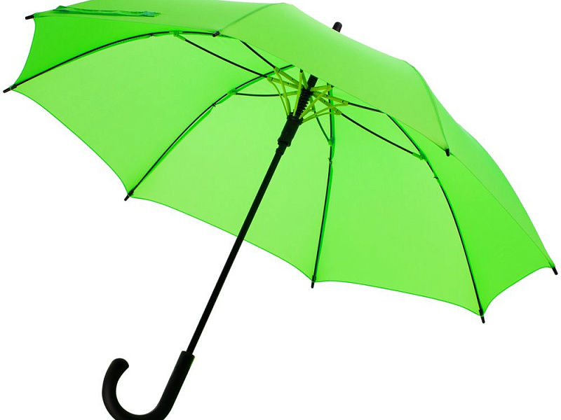 Зонт-трость Undercolor с цветными спицами, зеленое яблоко