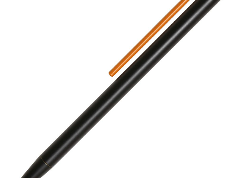 Шариковая ручка GrafeeX в чехле, черная с оранжевым