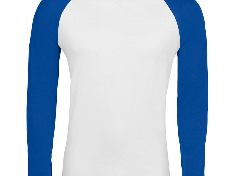 Футболка мужская с длинным рукавом Funky Lsl, белая с ярко-синим