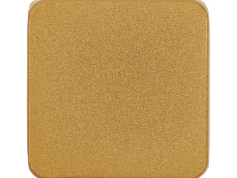 Квадратный шильдик на резинку Direct, матовый золотистый