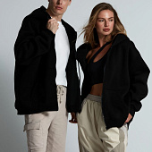 Толстовка унисекс оверсайз Zippy, черная