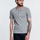 Рубашка поло мужская Adam, серый меланж